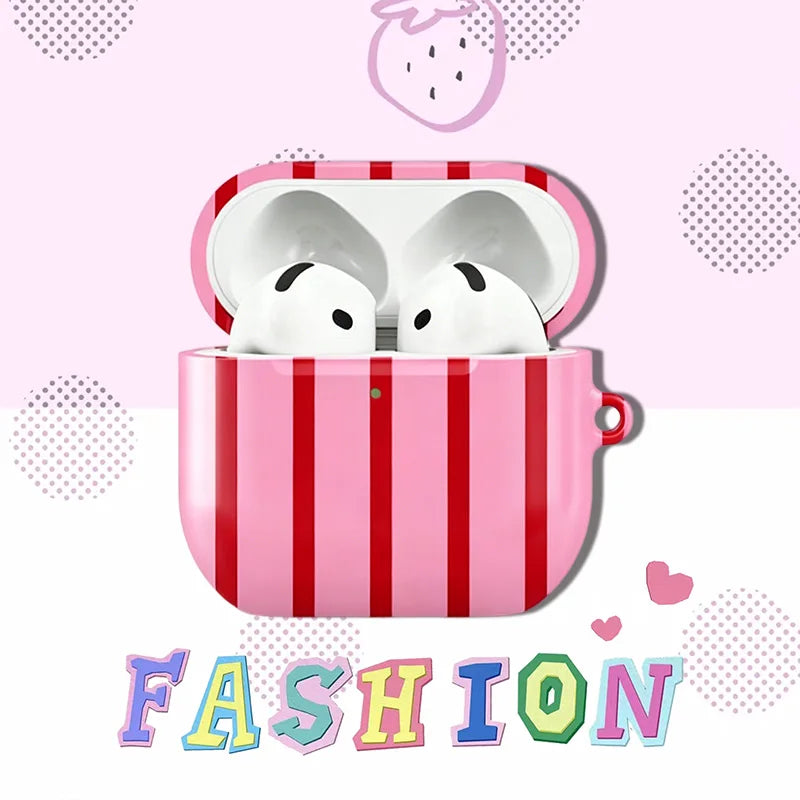 Weekend Club — Berry Stripe — AirPods Case