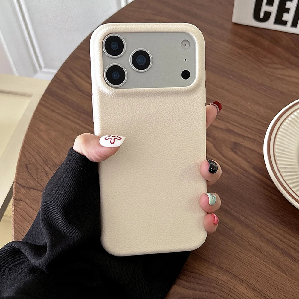 Leather Grain — Chalk — iPhone Case