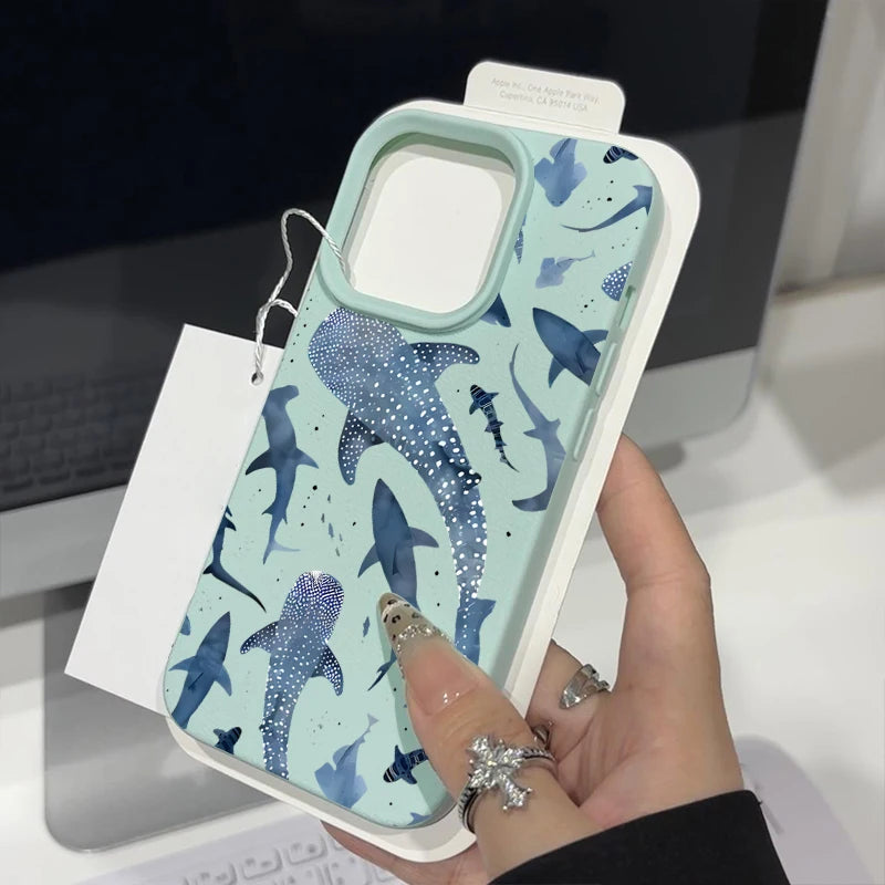 Whale Study — Cobalt — iPhone Case
