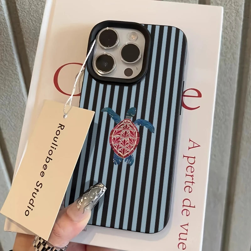 Turtle Stripe — Ink — iPhone Case