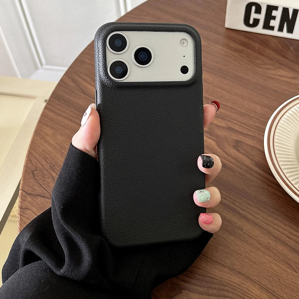 Leather Grain — Ink — iPhone Case