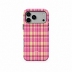 Stripe Party Aura iPhone case, back view on white