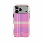 Stripe Party Bloom iPhone case, back view on white