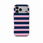 Stripe Party Canvas iPhone case, back view on white