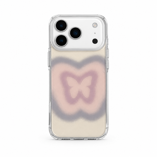 Butterfly Gradient Afterglow iPhone case on white