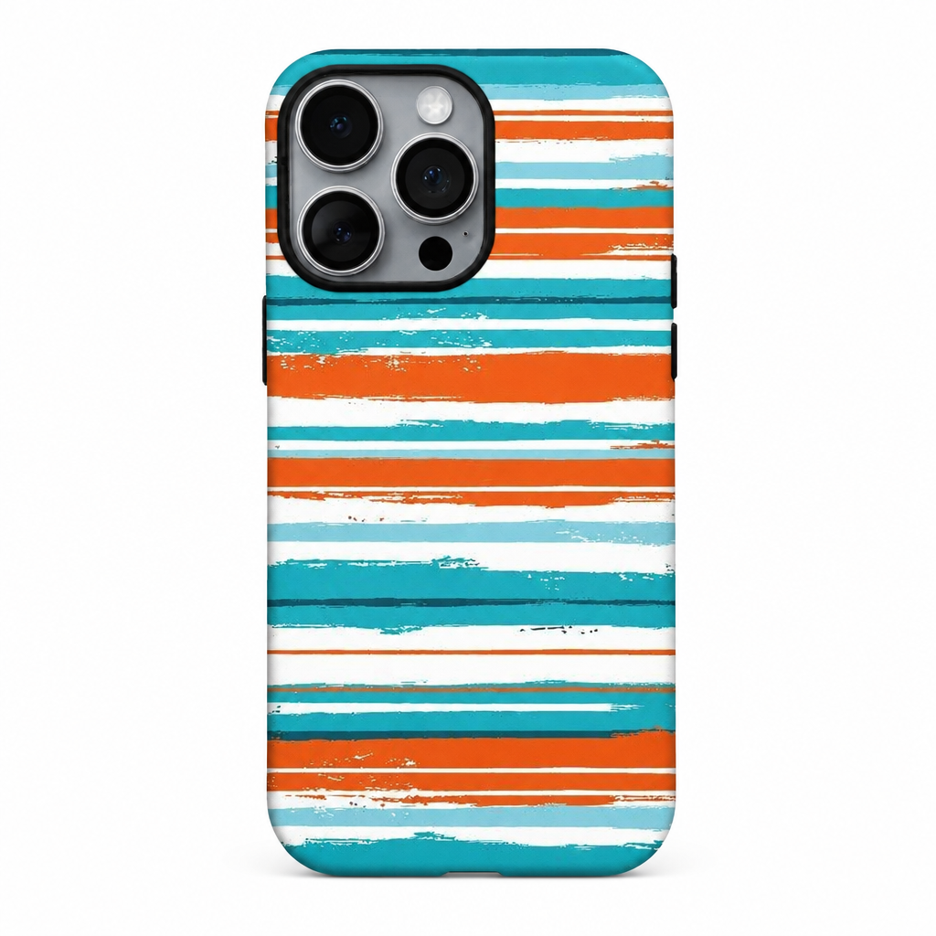 Dopamine Stripe Afterglow iPhone case on white