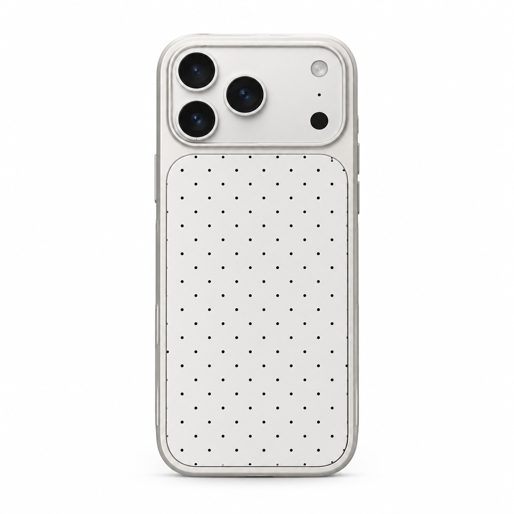 Simple Dot Afterglow iPhone case on white
