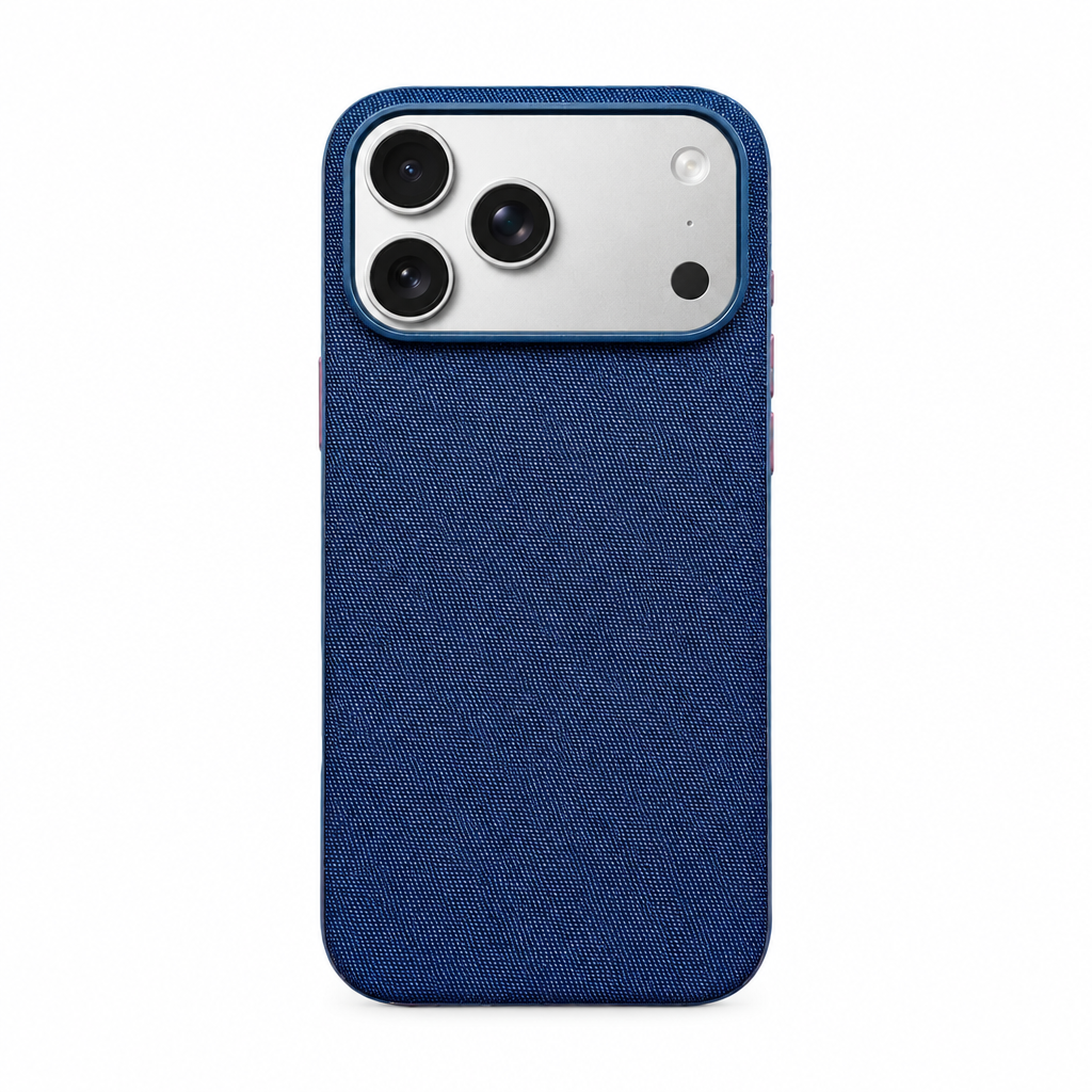 Woven Tech Cobalt iPhone case on white