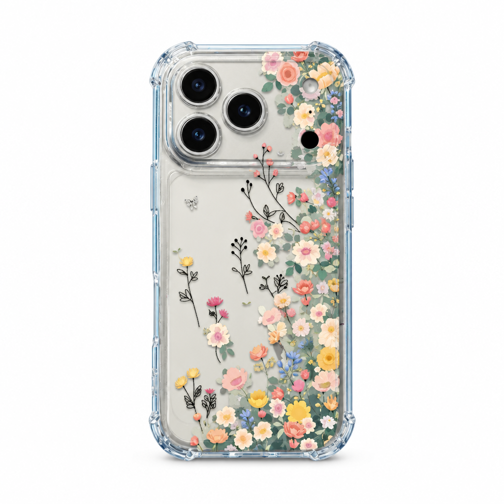 Flower Rush Glass iPhone case on white