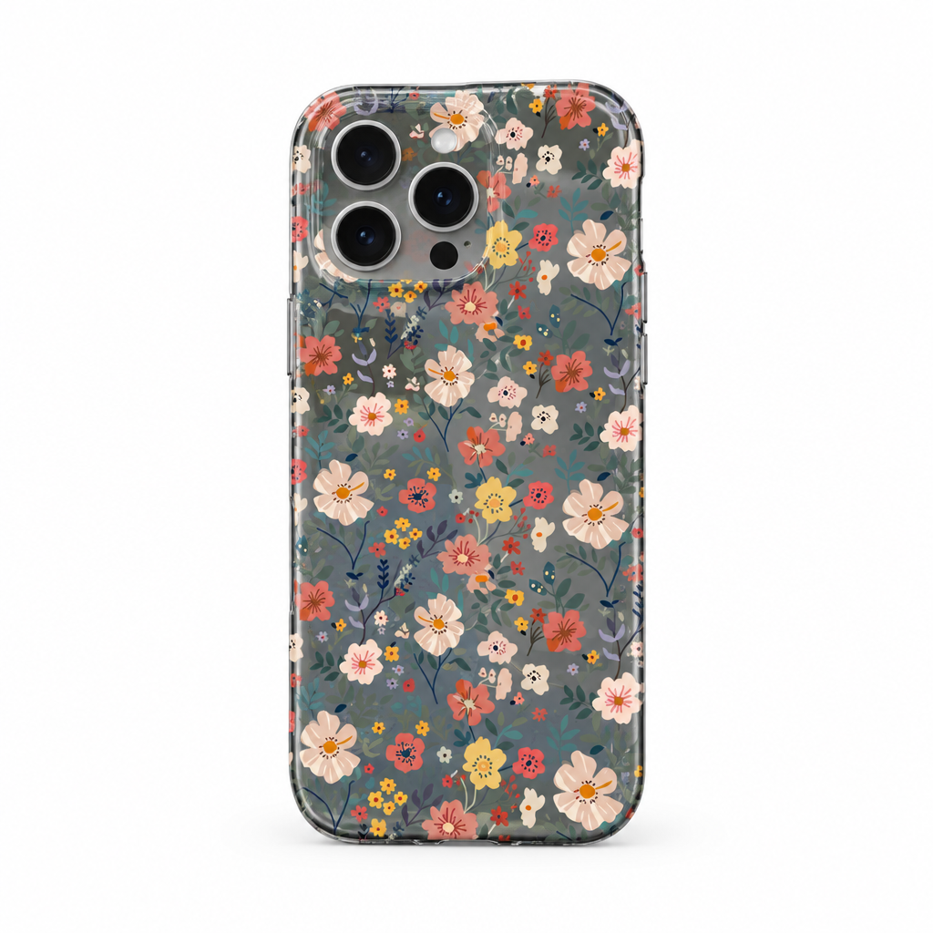 Retro Petal Ink iPhone case on white