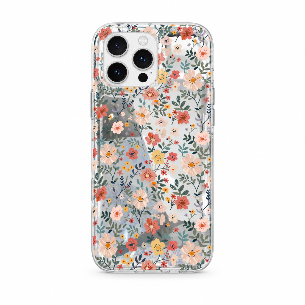Retro Petal Glass iPhone case on white