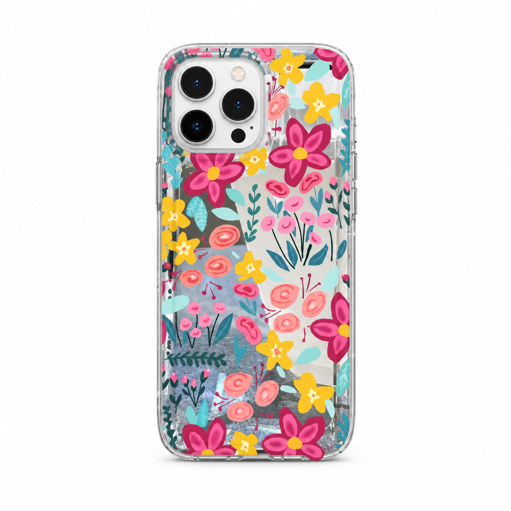 Clear Petal Crystal iPhone case on white