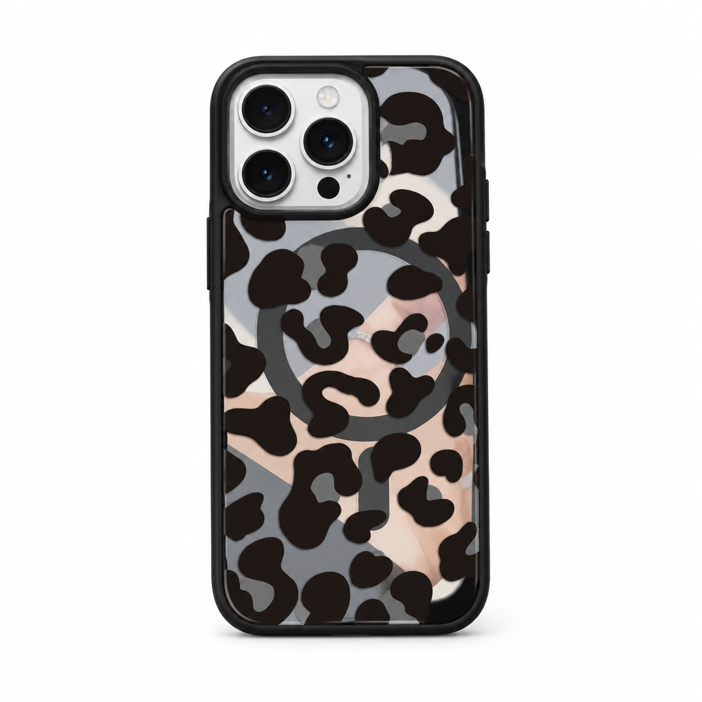 Leopard Matte Bloom iPhone case on white