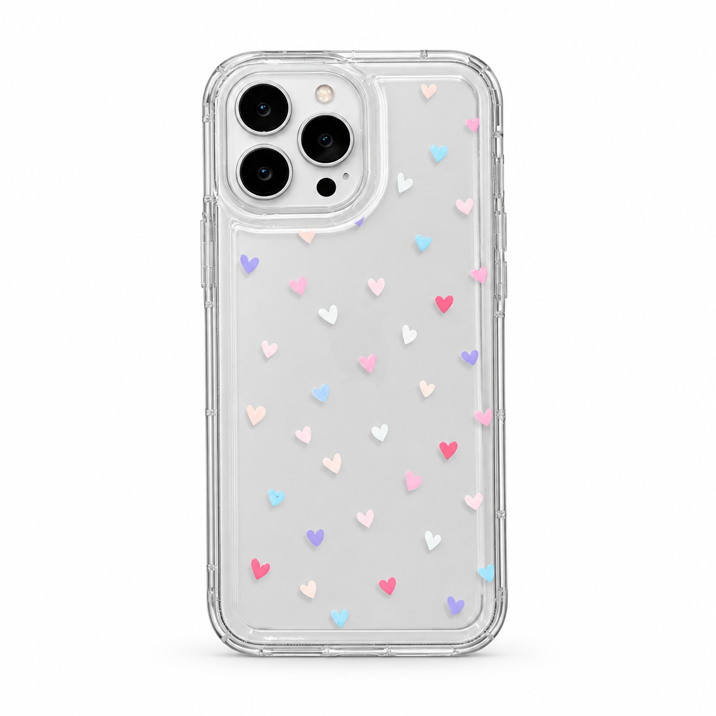 Clear Heart Aura iPhone case on white