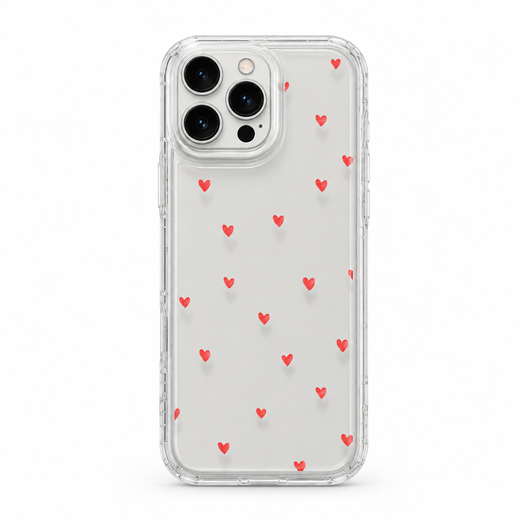 Clear Heart Atlas iPhone case on white