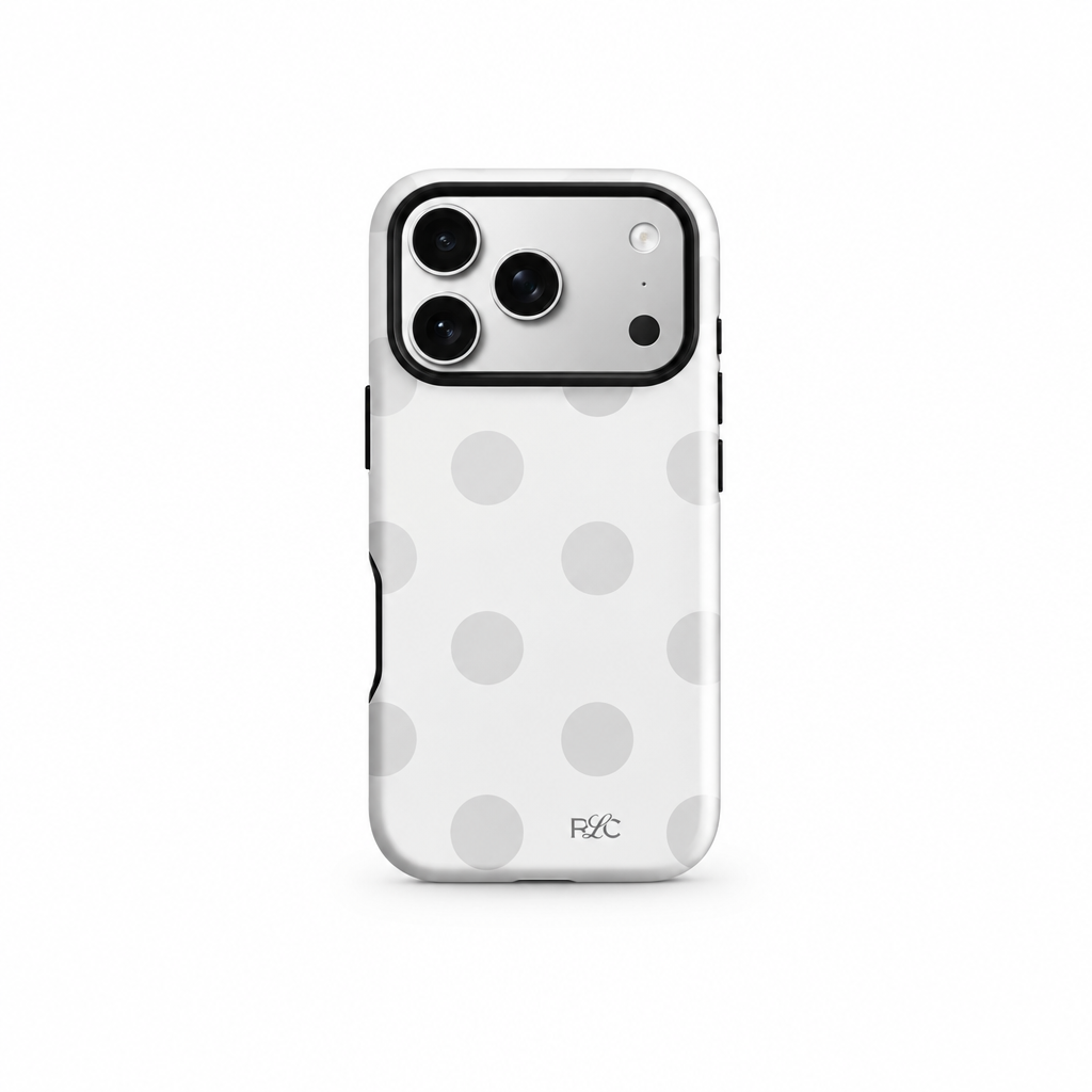 Big Dot Chalk iPhone case on white