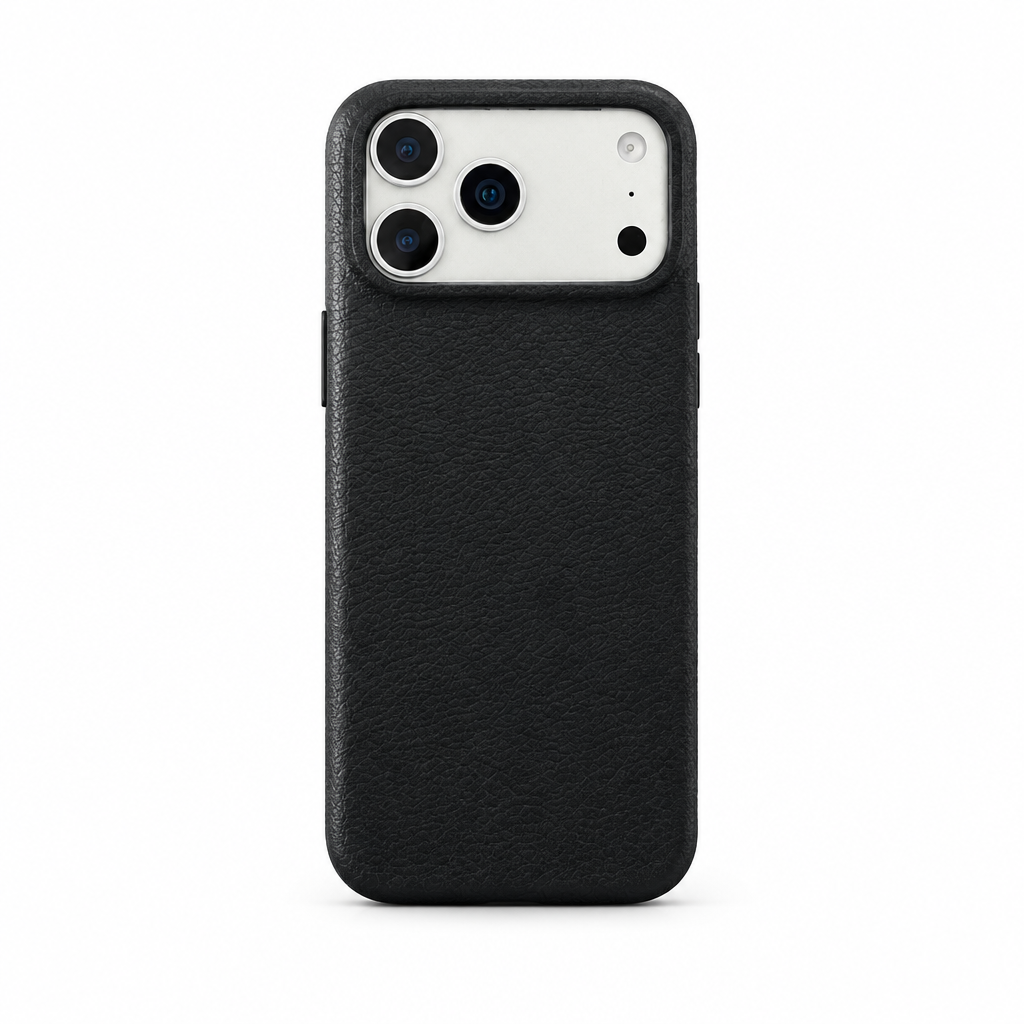 Leather Grain Ink iPhone case on white