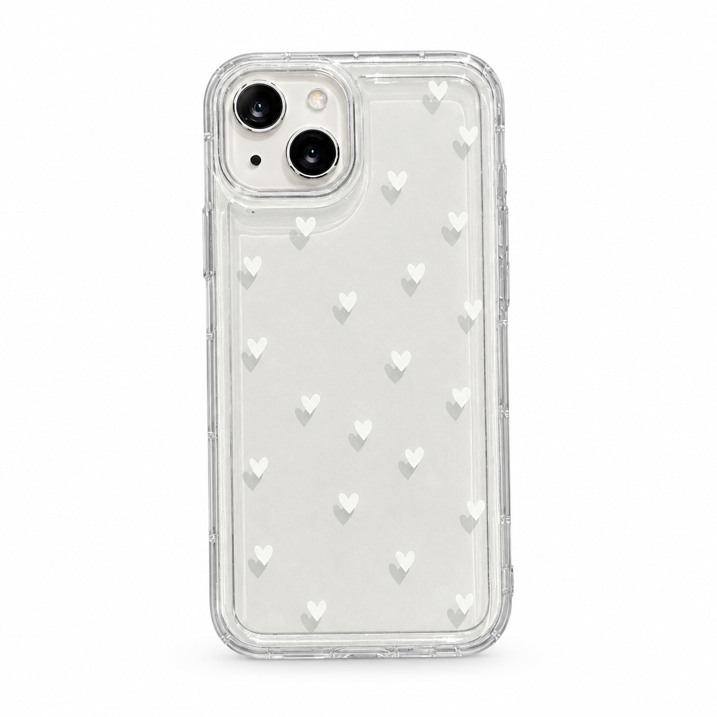 Clear Heart Arcade iPhone case on white