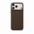 Leather Grain Cocoa iPhone case on white