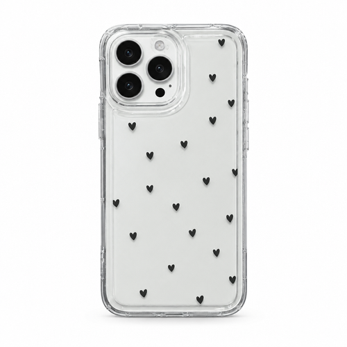 Clear Heart Afterglow iPhone case on white