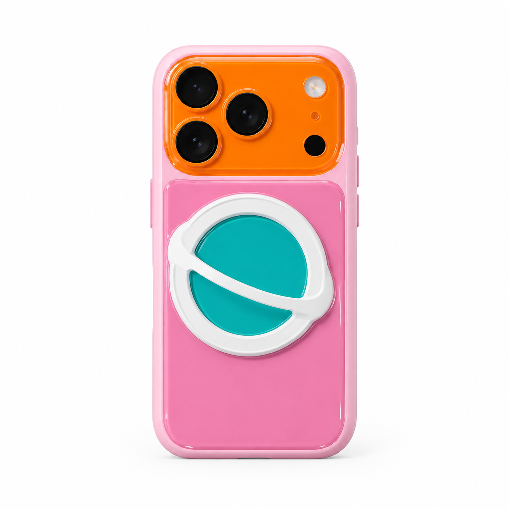 Contrast Stand Blush iPhone case on white