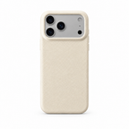 Leather Grain Chalk iPhone case on white