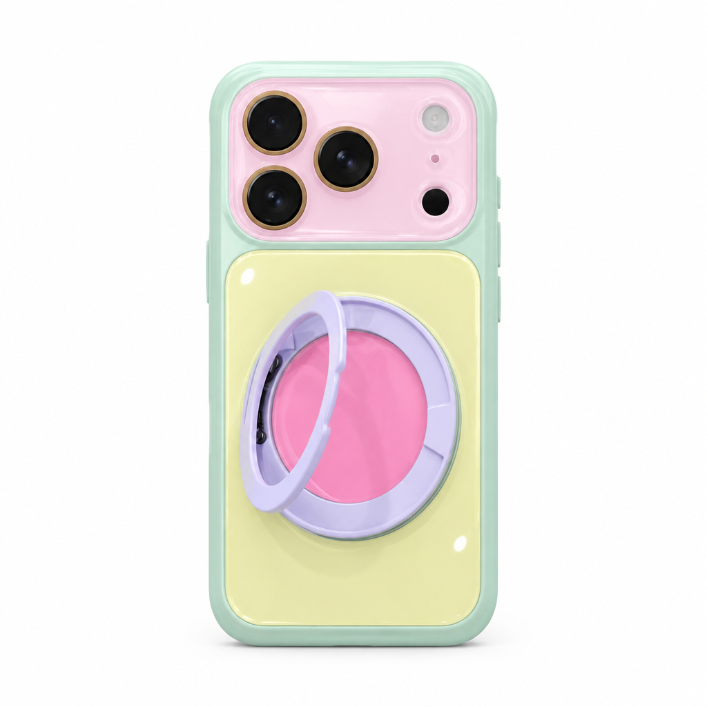 Contrast Stand Saffron iPhone case on white