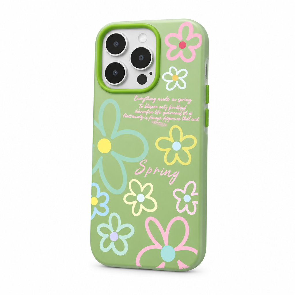 Spring Press Fern iPhone case on white