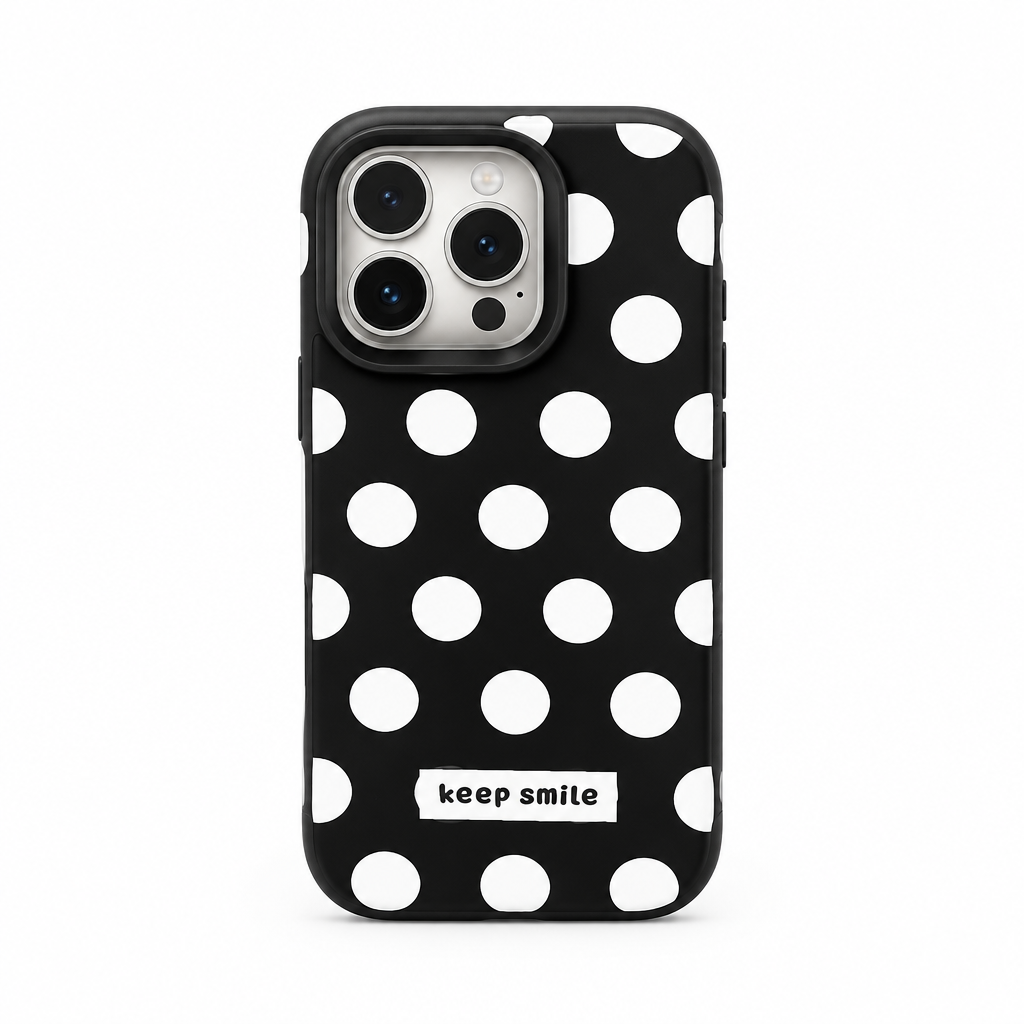 Full Stop Graphite iPhone case on white