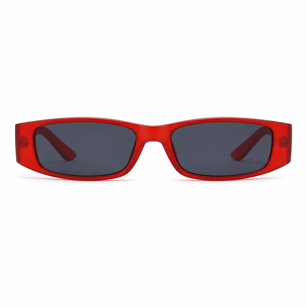 Narrow Escape Cherry sunglasses on white