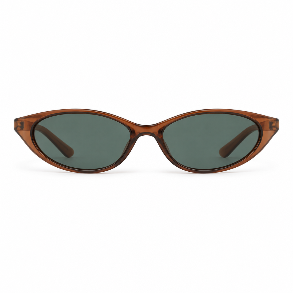 Y2K Oval Fern sunglasses on white