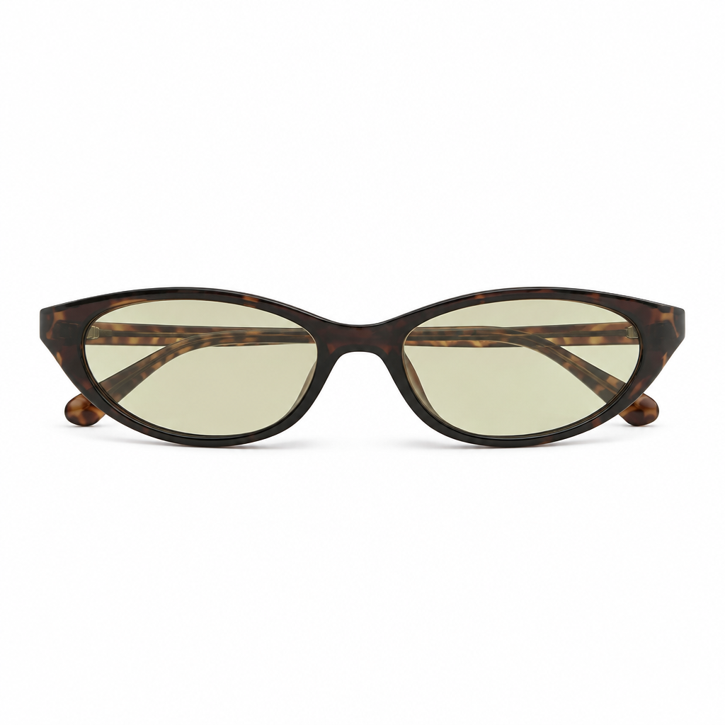 Y2K Oval Afterglow sunglasses on white