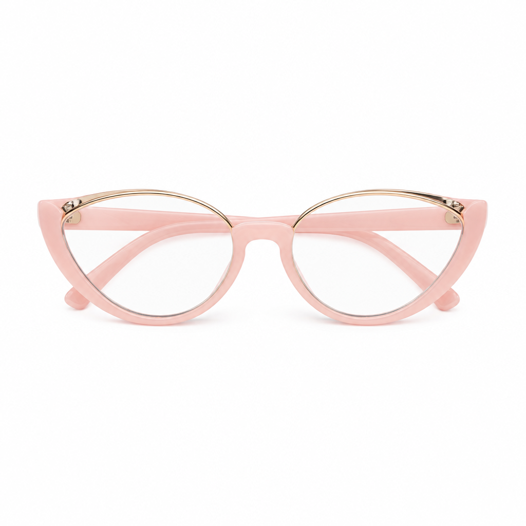 Half Moon Blush sunglasses on white
