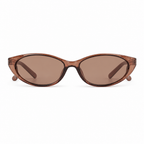 Y2K Oval Cocoa sunglasses on white