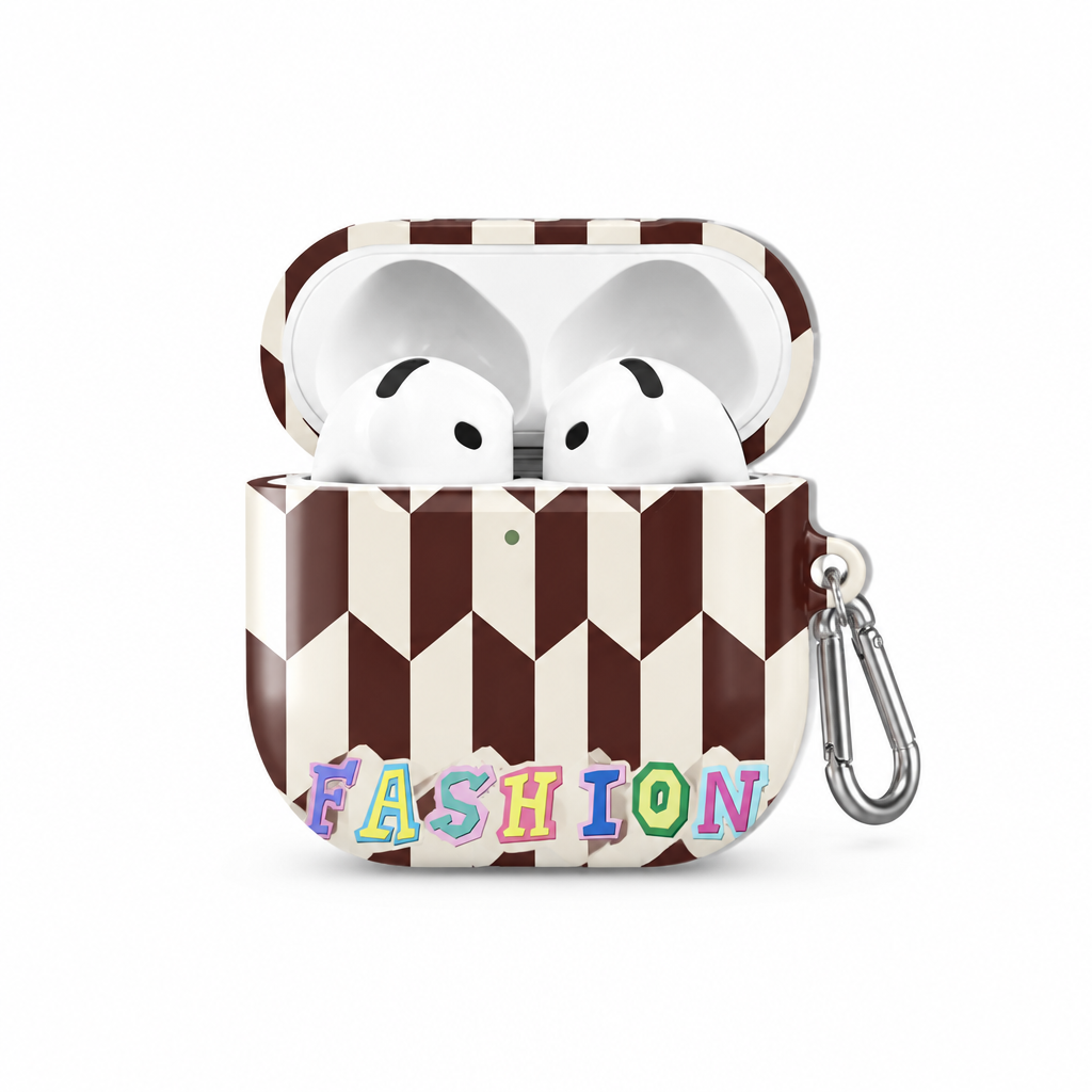 Weekend Club Cocoa Geometry AirPods Case