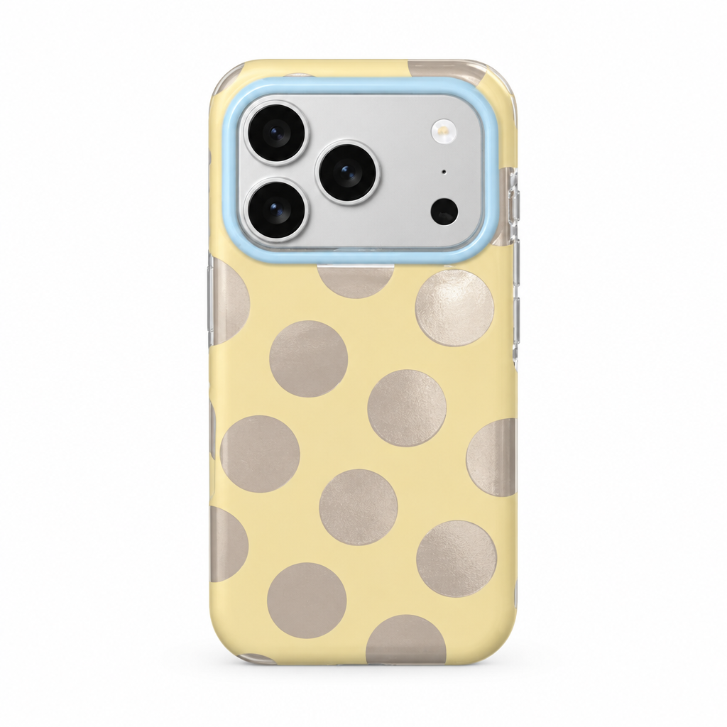 Silver Dot Saffron iPhone Case
