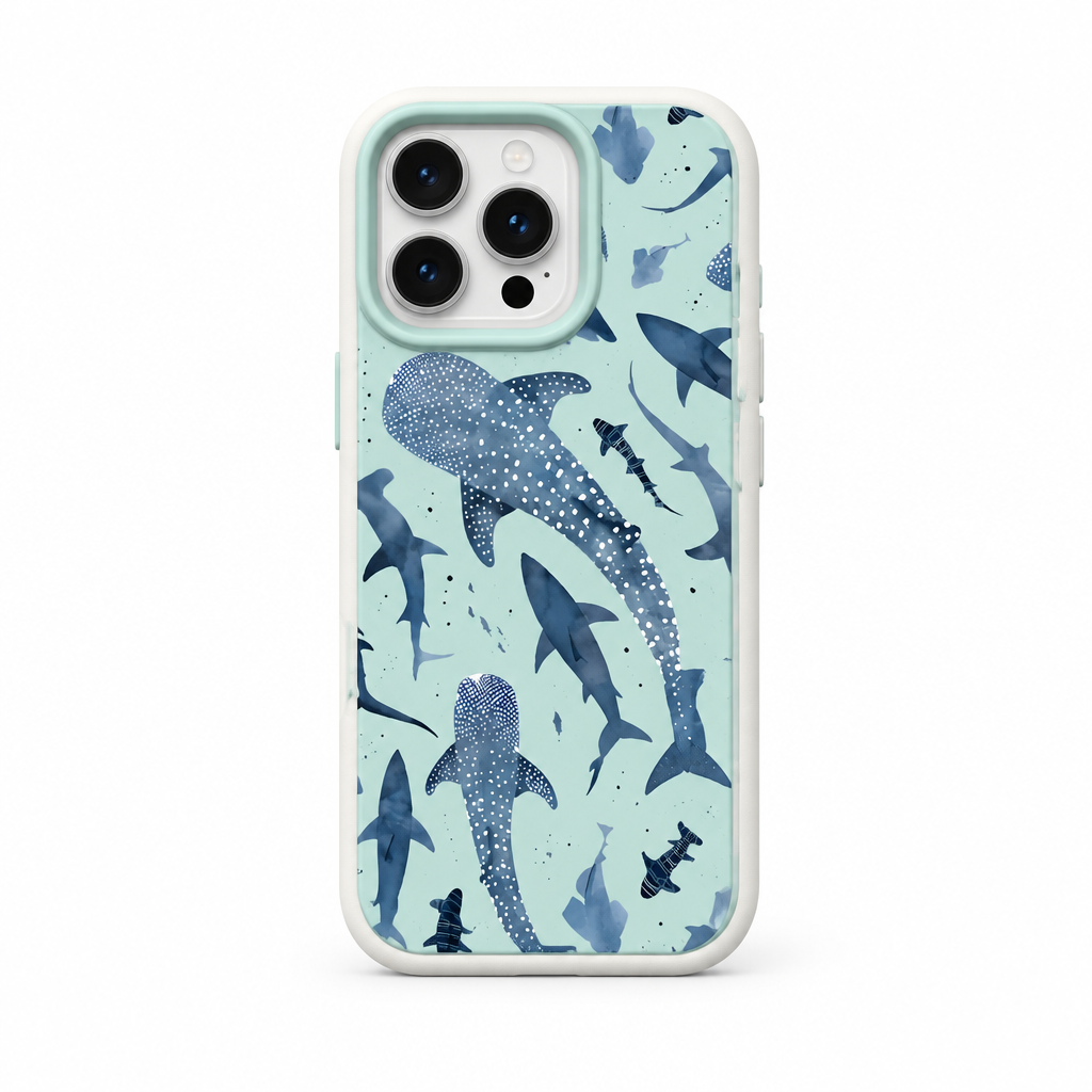 Whale Study Cobalt iPhone Case