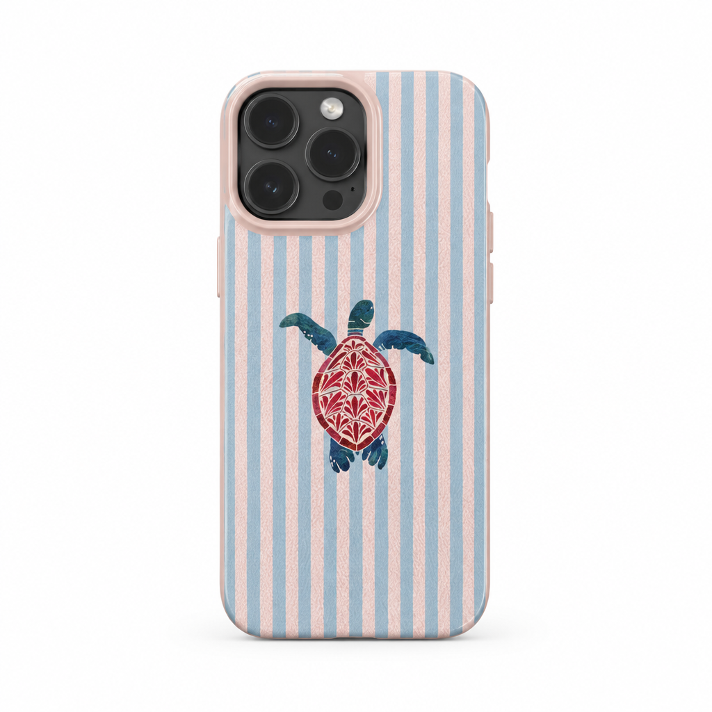 Turtle Stripe Blush iPhone Case