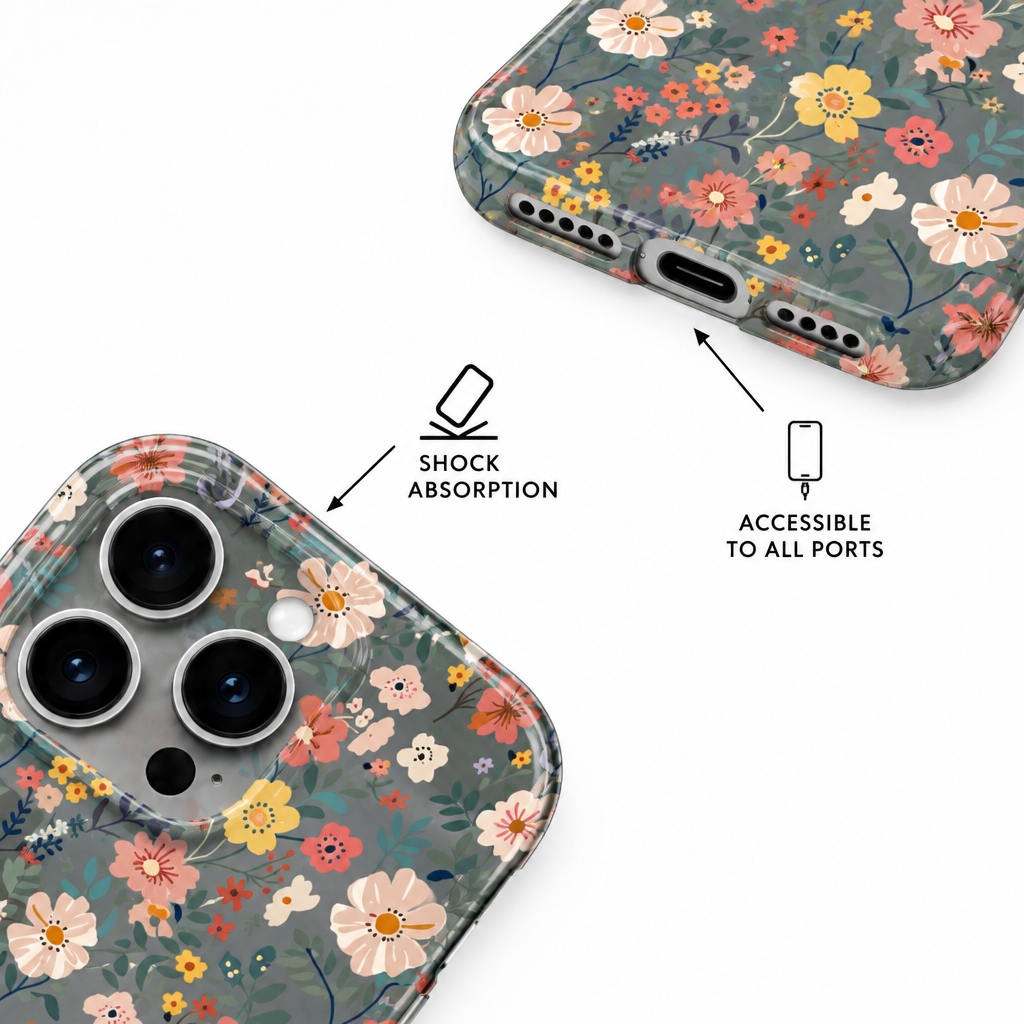 Retro Petal — Ink — iPhone Case — details