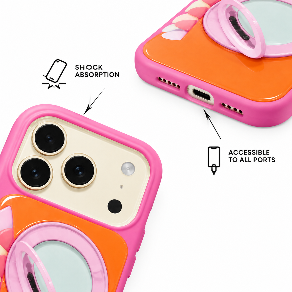 Contrast Stand — Amber — iPhone Case — details