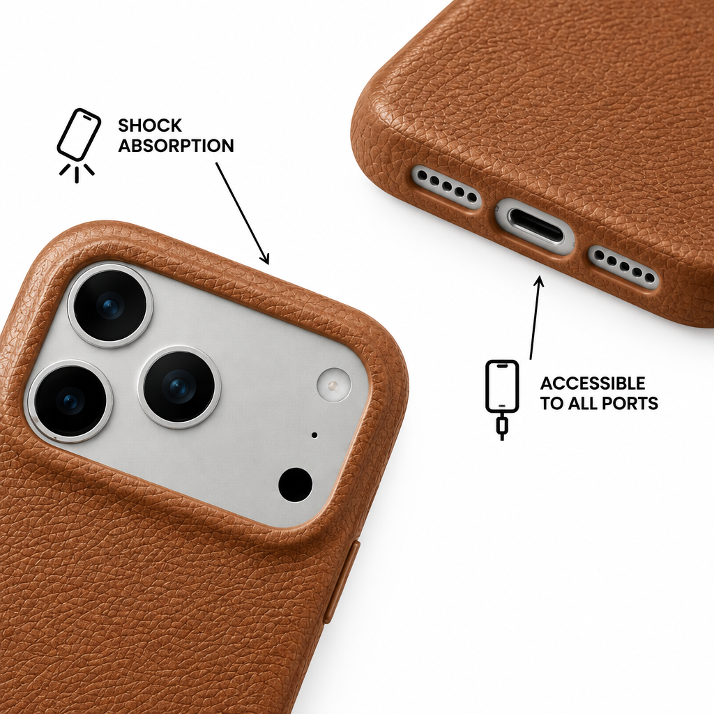 Leather Grain — Fern — iPhone Case — details