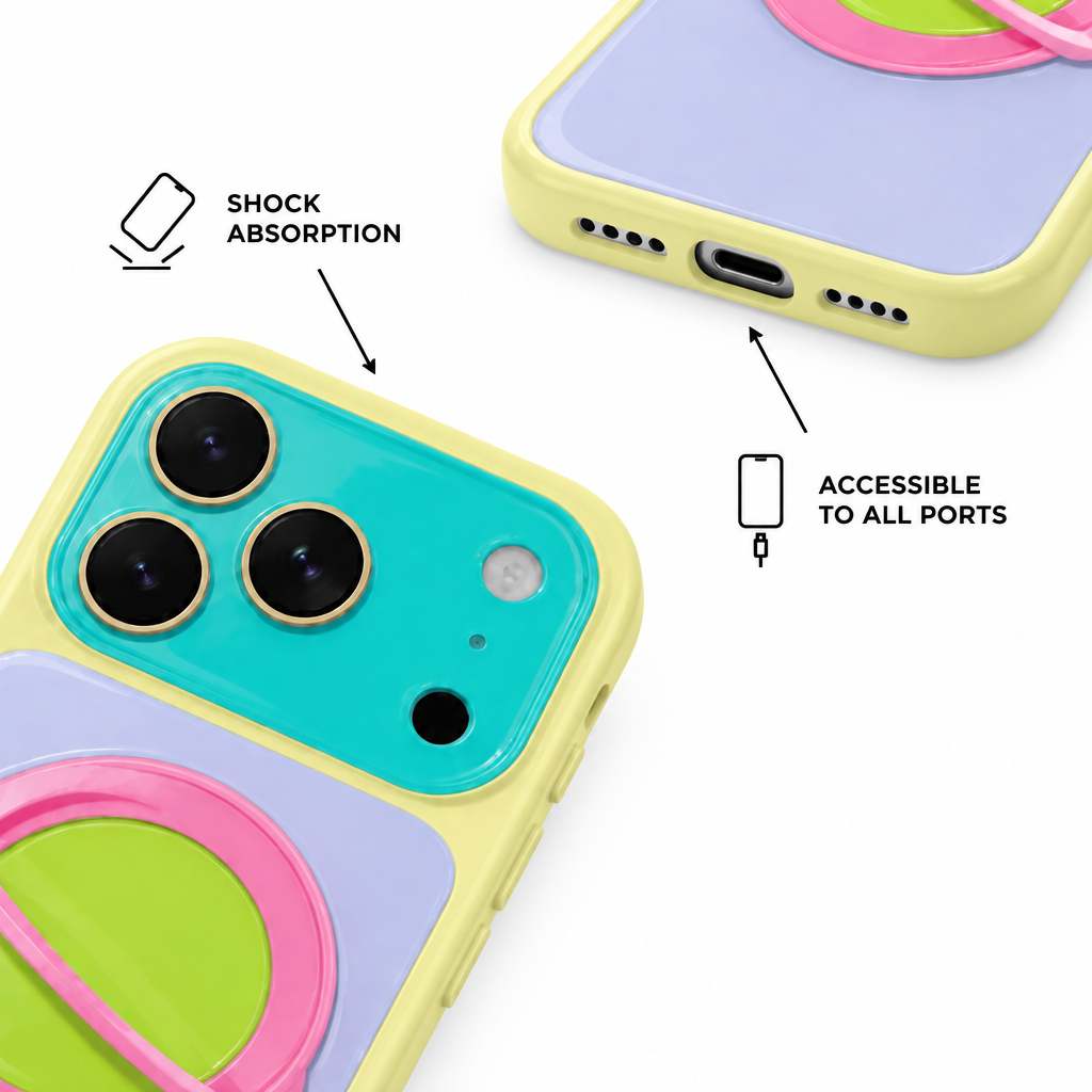 Contrast Stand — Cobalt — iPhone Case — details