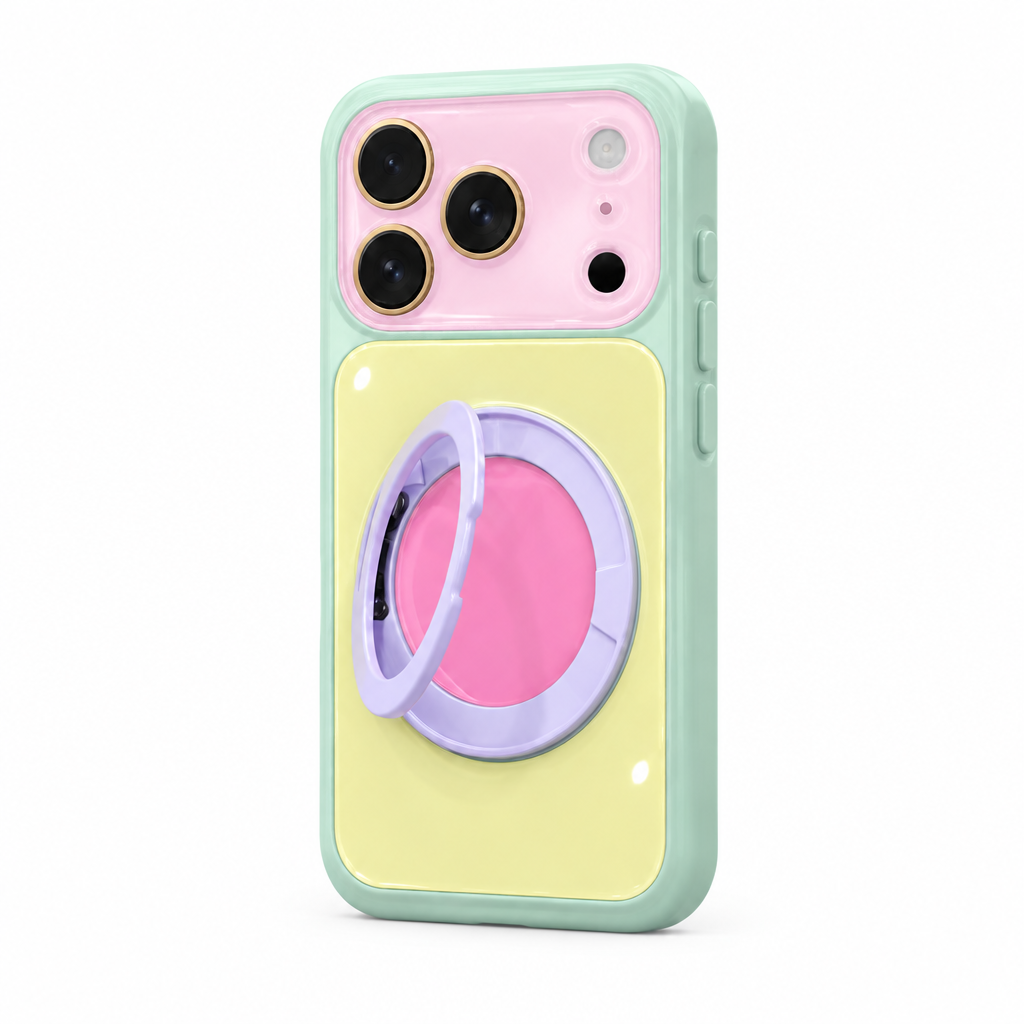 Contrast Stand — Saffron — iPhone Case — side view