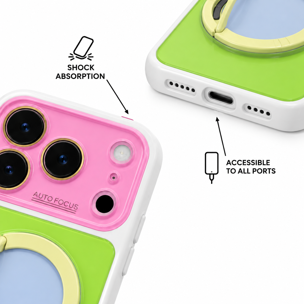 Contrast Stand — Sage — iPhone Case — details