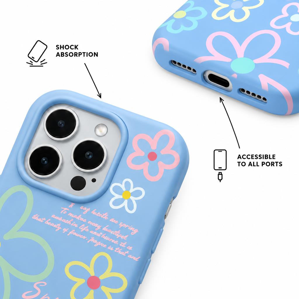 Spring Press — Cobalt — iPhone Case — details