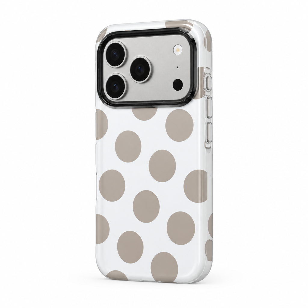Silver Dot — Chalk — iPhone Case — side view
