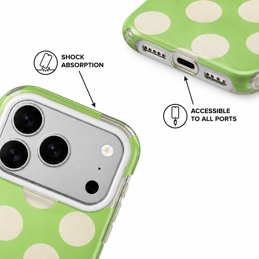 Silver Dot — Fern — iPhone Case — details