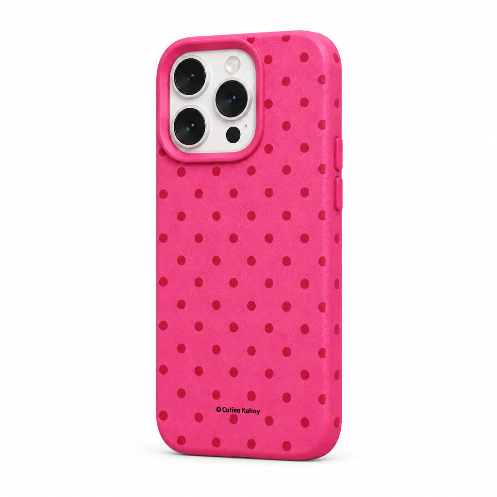 Lichee Dot — Cherry — iPhone Case — side view