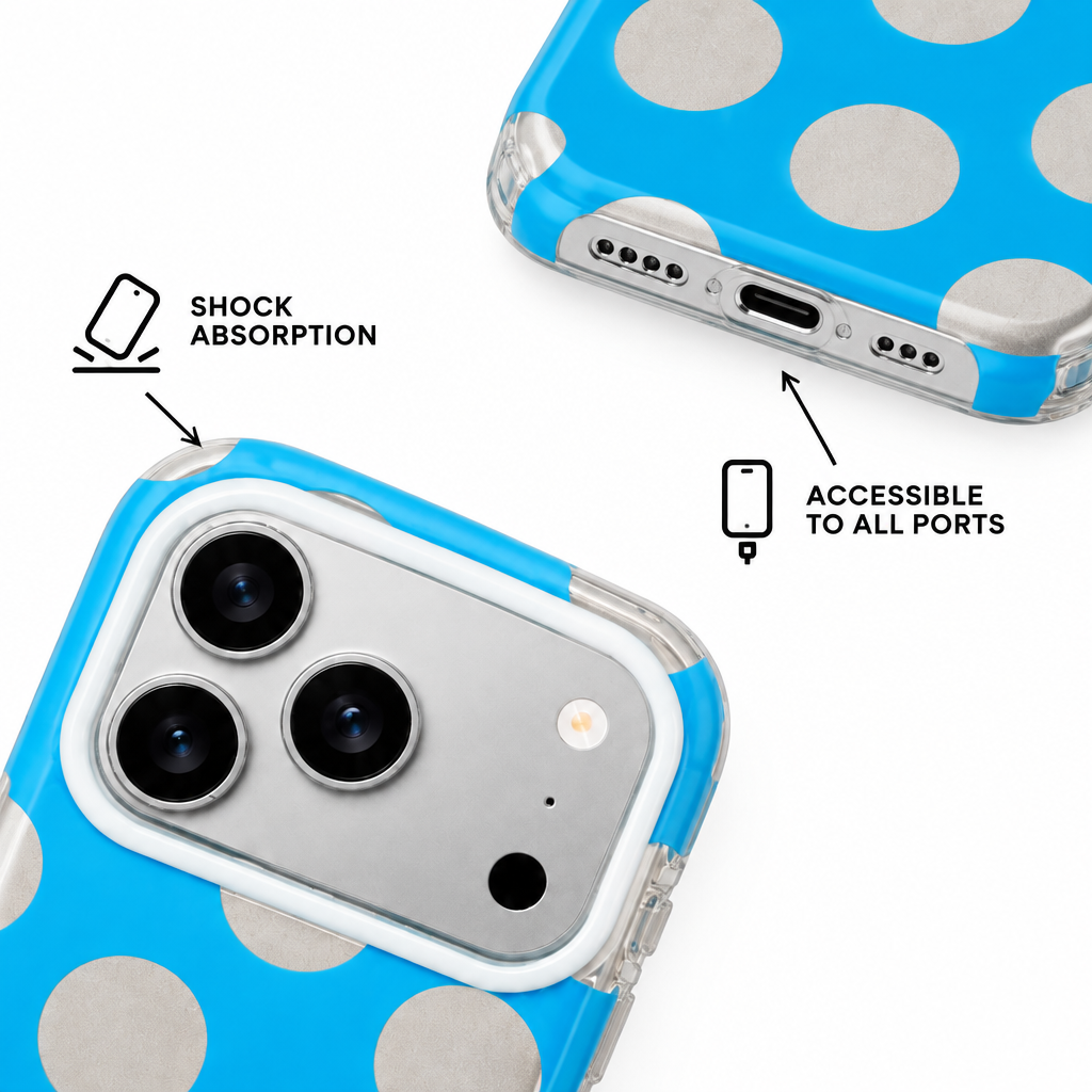 Silver Dot — Cobalt — iPhone Case — details