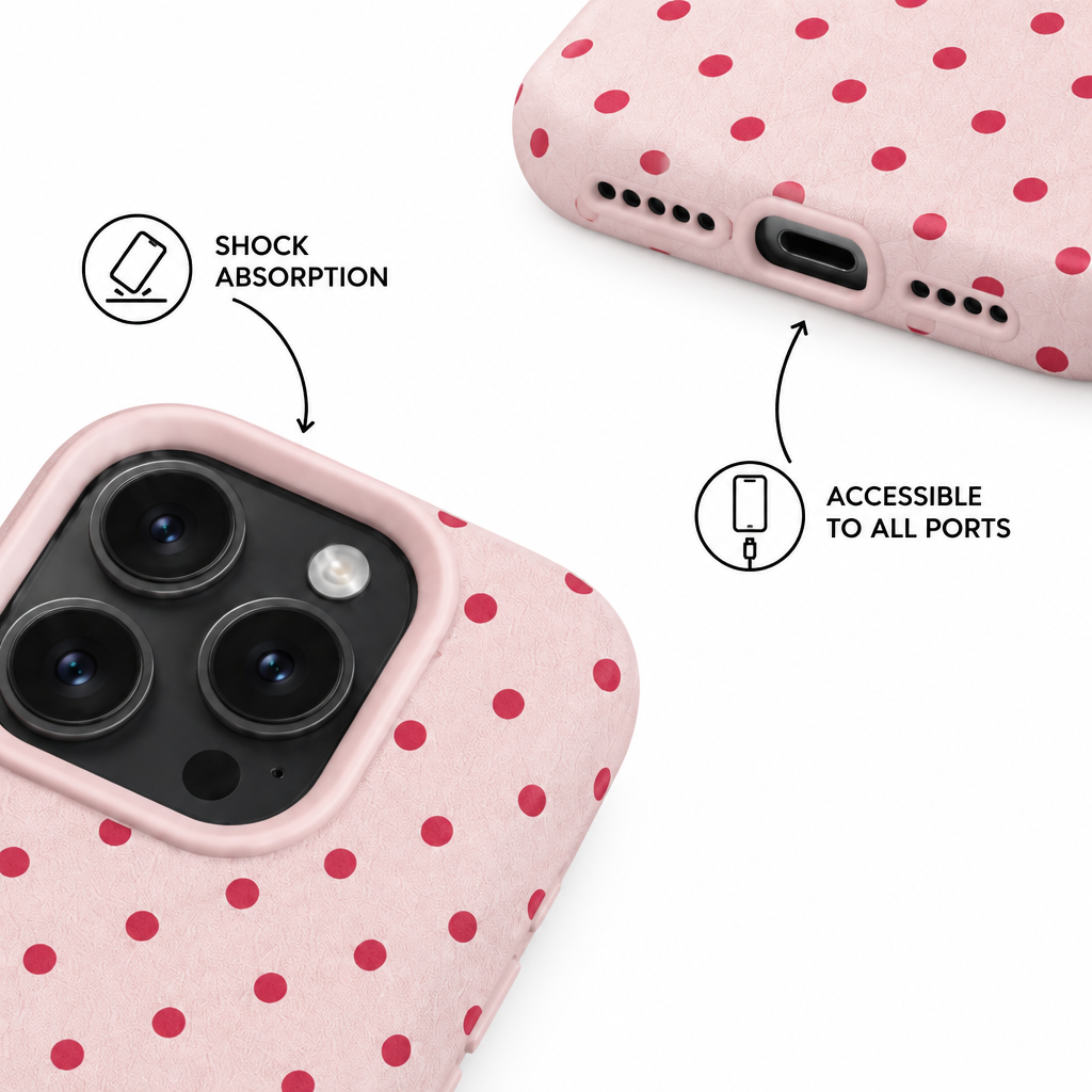 Lichee Dot — Blush — iPhone Case — details